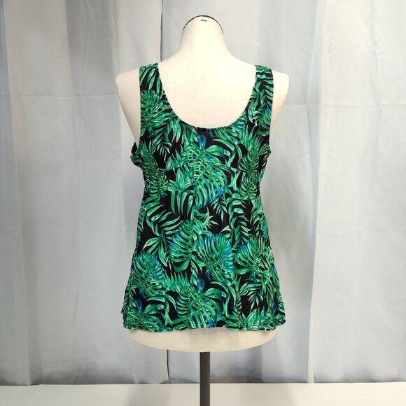 DACI Tankini Swim Top 3XL Tropical Leaf Print No Bottom or Bra Insert Great Cond - Picture 3 of 10